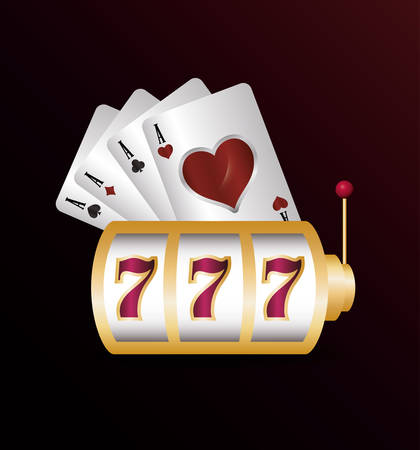 slot machine aces cards casino gamble vector illustrationのイラスト素材