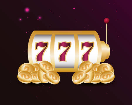 slot machine gold coins money casino gamble vector illustrationのイラスト素材