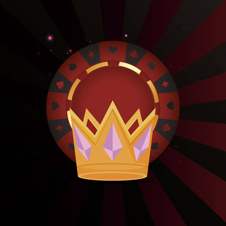 bet chip and crown casino gamble vector illustrationのイラスト素材