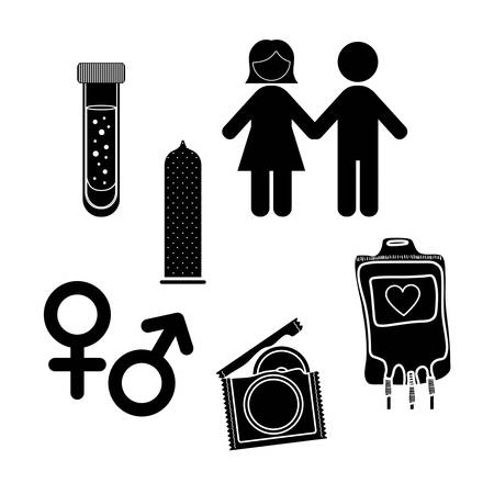 world aids day icons vector illustration designのイラスト素材