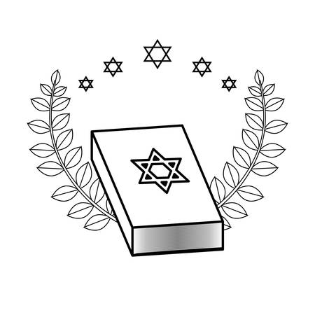 jewish holy book with star vector illustration designのイラスト素材