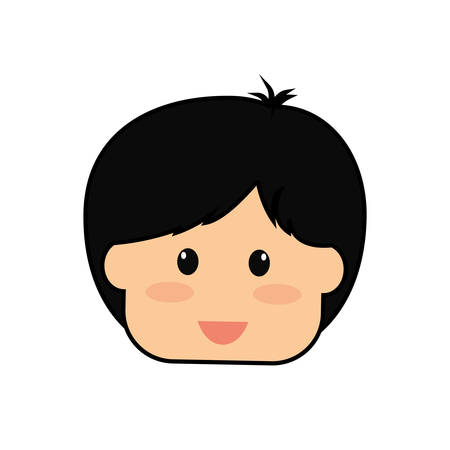 cute little boy head character vector illustration designのイラスト素材