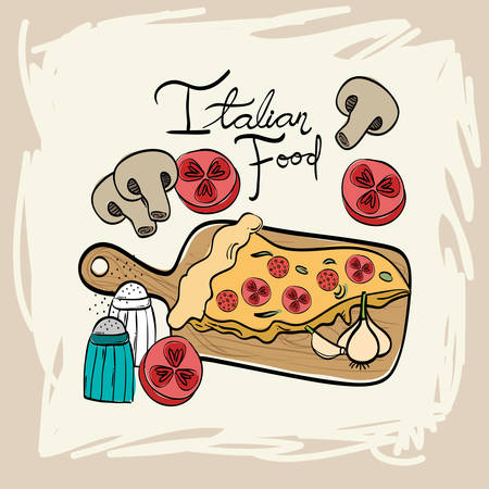 delicious italian food menu vector illustration designのイラスト素材