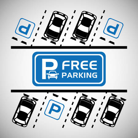 parking zone scene icons vector illustration designのイラスト素材