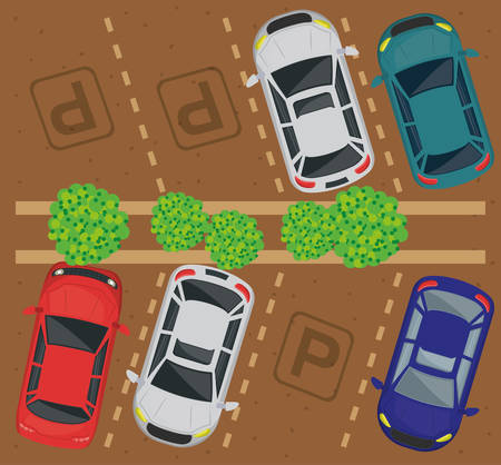 parking zone air view scene vector illustration designのイラスト素材