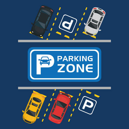 parking zone air view scene vector illustration designのイラスト素材