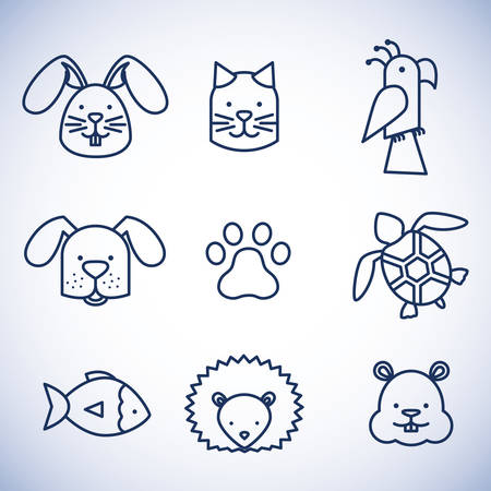 group of pets icons vector illustration designのイラスト素材