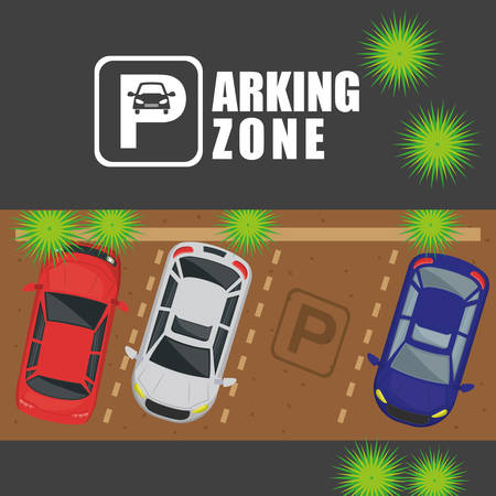 parking zone air view scene vector illustration designのイラスト素材