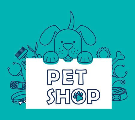 mascots with pets shop set icons vector illustration designのイラスト素材