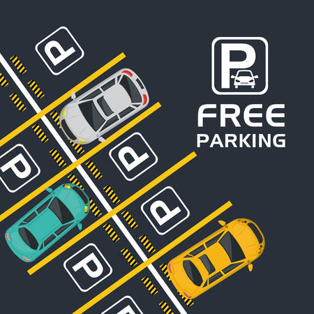 free parking air view scene vector illustration designのイラスト素材