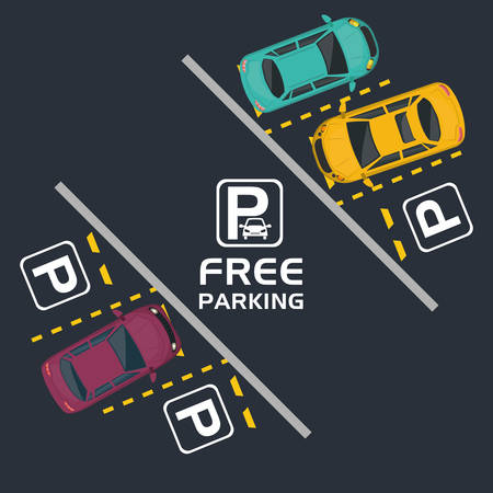 free parking air view scene vector illustration designのイラスト素材