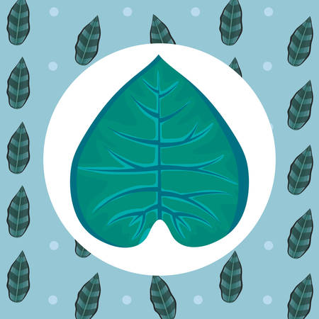 tropical leaf icon over colorful background vector illustrationのイラスト素材