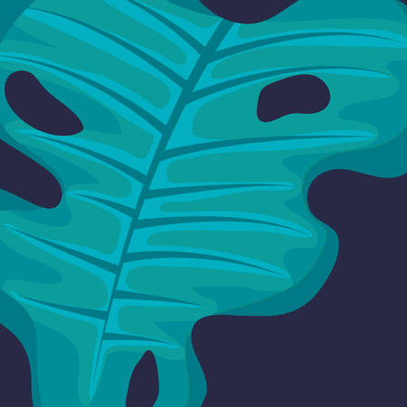 tropical leaf icon over blue background, colorful design, vector illustrationのイラスト素材