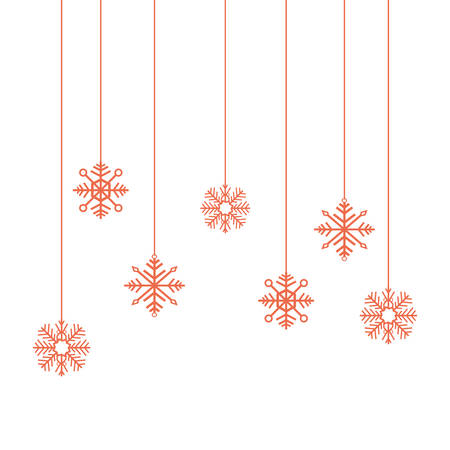 hanging snowflakes ornament christmas decoration vector illustrationのイラスト素材