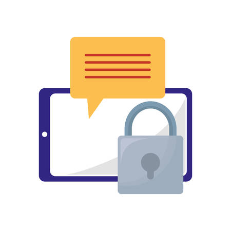 cellphone security message on white background vector illustrationのイラスト素材