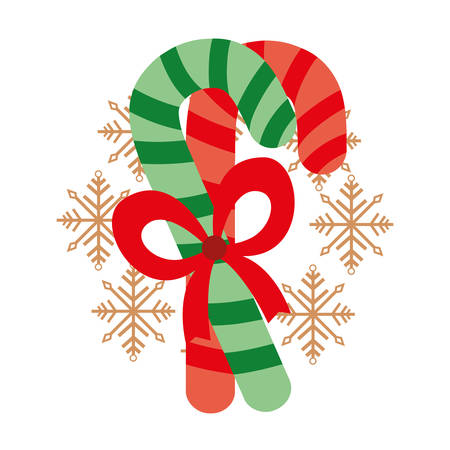 christmas candy canes snowflake decoration vector illustrationのイラスト素材