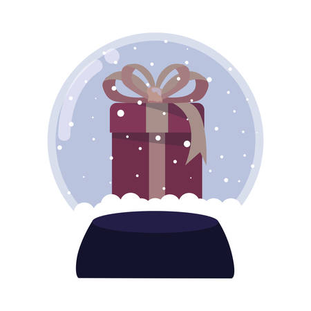 christmas gift snow globe decoration vector illustrationのイラスト素材