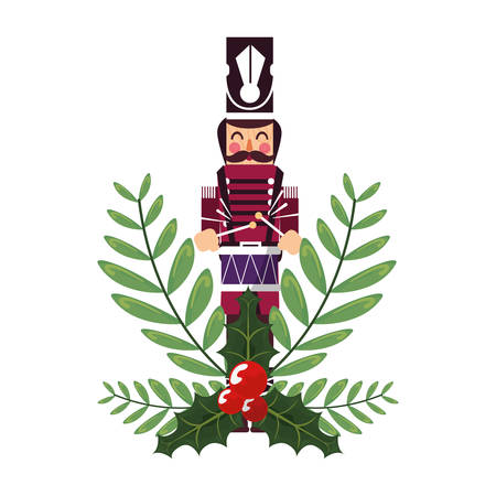 nutcracker christmas holly berry decoration vector illustrationのイラスト素材
