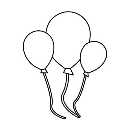 balloons decoration on white background vector illustration outlineのイラスト素材