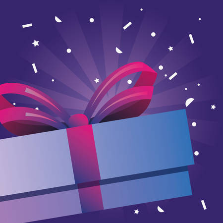gift box confetti celebration event vector illustrationのイラスト素材