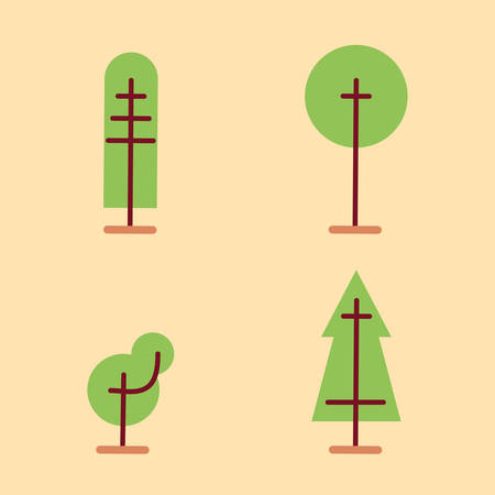 trees abstract nature forest design vector illustrationのイラスト素材