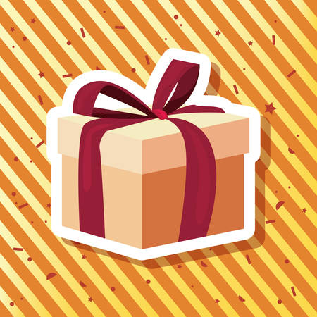gift box confetti celebration event vector illustrationのイラスト素材