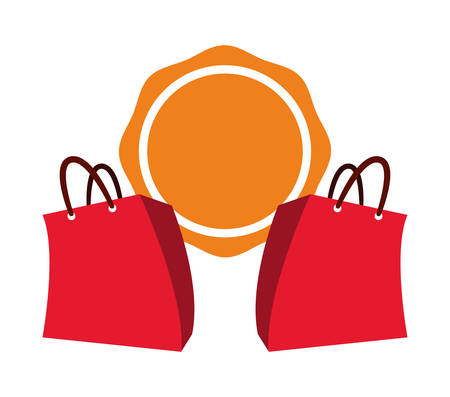 online shopping bags market label vector illustrationのイラスト素材