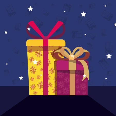 gift boxes christmas party celebration vector illustrationのイラスト素材