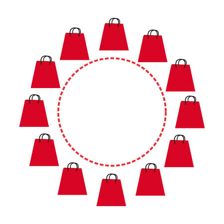 online shopping bags badge template vector illustrationのイラスト素材