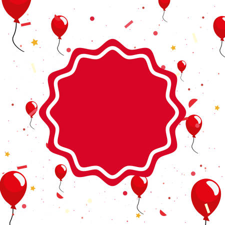 online shopping badge balloons white background vector illustrationのイラスト素材