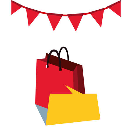 online shopping bag garland speech bubble vector illustrationのイラスト素材