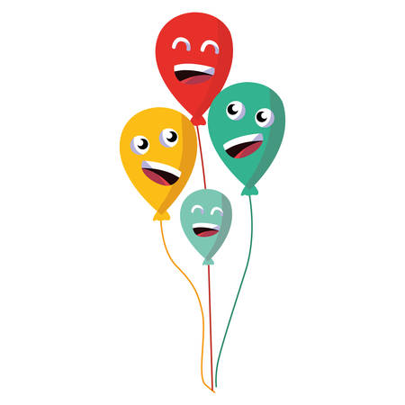 cartoon balloons over white background, colorful design, vector illustrationのイラスト素材