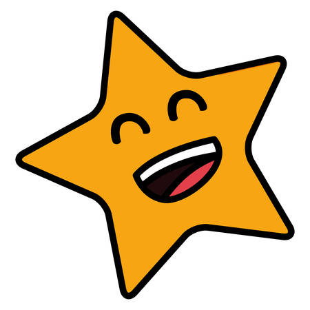 cartoon star icon over white background, vector illustrationのイラスト素材