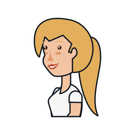 young woman avatar character vector illustration designのイラスト素材