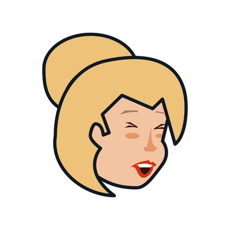 head of woman avatar character vector illustration designのイラスト素材