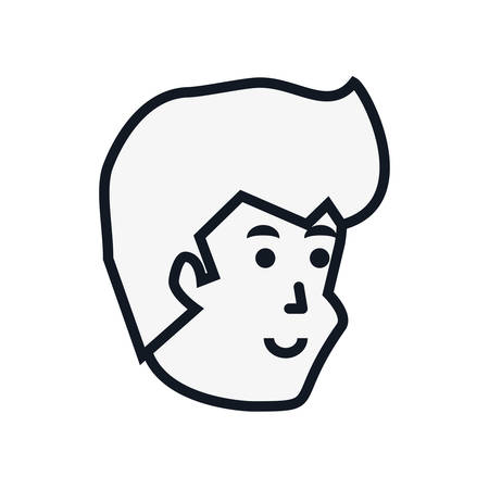 head of young man avatar character vector illustration designのイラスト素材