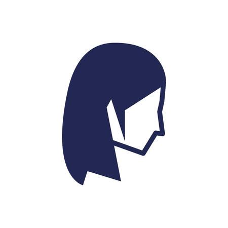 head of young woman avatar character vector illustration designのイラスト素材