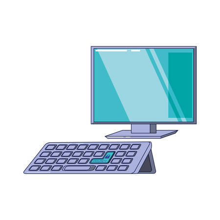 desktop computer isolated icon vector illustration designのイラスト素材