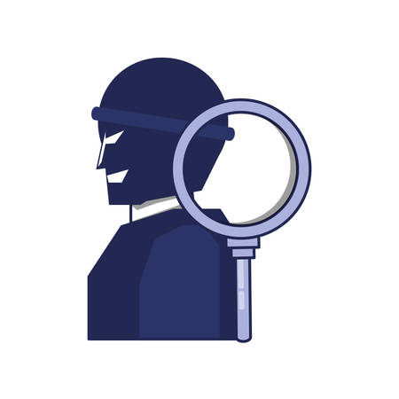 thief man with magnifying glass vector illustration designのイラスト素材