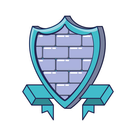 shield with cyber security wall vector illustration designのイラスト素材