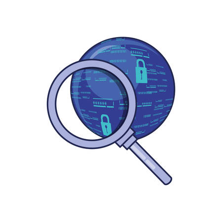 search magnifying glass with sphere browser vector illustration designのイラスト素材