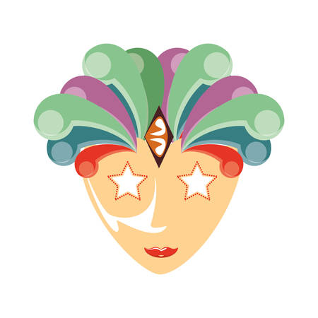 mask carnival celebration icon vector illustration designのイラスト素材