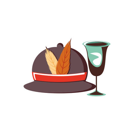 hunter hat with cup isolated icon vector illustration designのイラスト素材