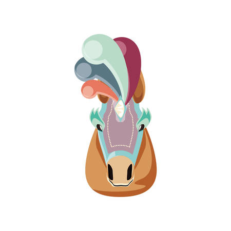 head of circus horse isolated icon vector illustration designのイラスト素材