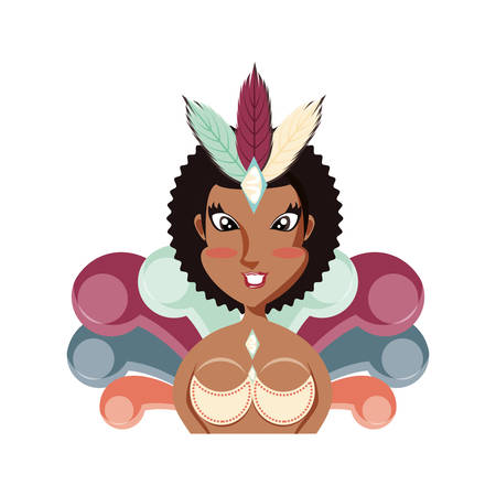 woman black carnival dancer avatar character vector illustration designのイラスト素材