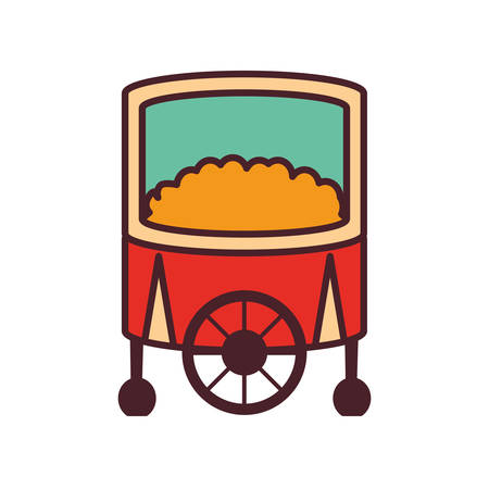 popcorn circus cart isolated icon vector illustration designのイラスト素材