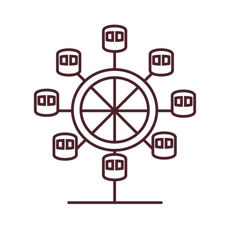 wheel panoramic of amusement park vector illustration designのイラスト素材