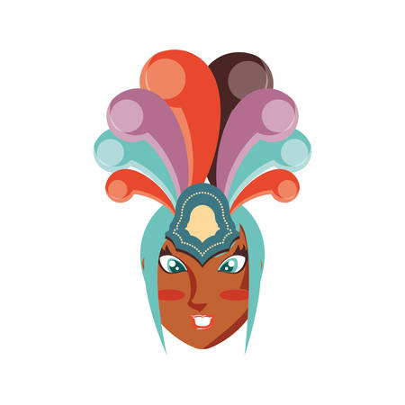head of woman carnival dancer vector illustration designのイラスト素材