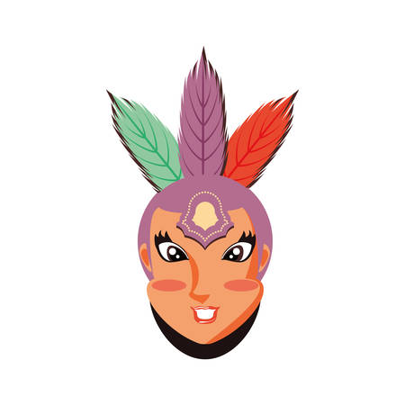 head of woman carnival dancer vector illustration designのイラスト素材