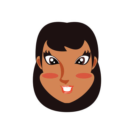 head of young woman avatar character vector illustration designのイラスト素材